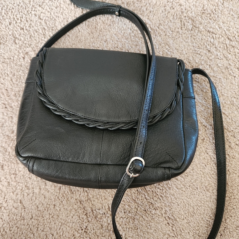 NWOT ANTROPOLOGIE DAY & MOOD BLACK LEATHER CROSSBODY - Picture 2 of 7